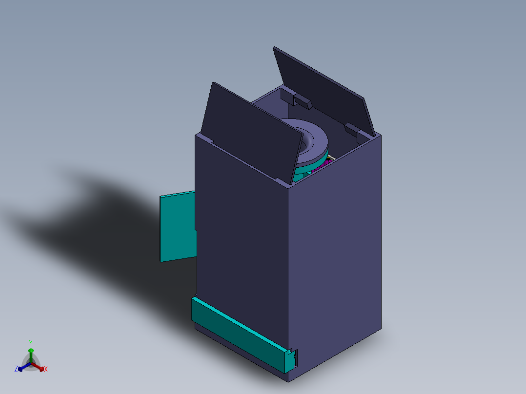 打包垃圾桶SW三维图正等轴测图