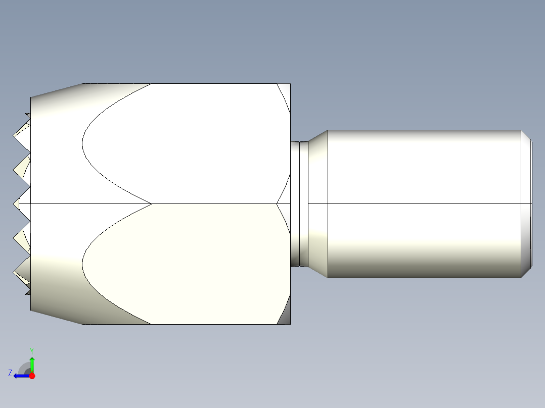 定位配件2268(A)多系列多零件图纸模型右视图
