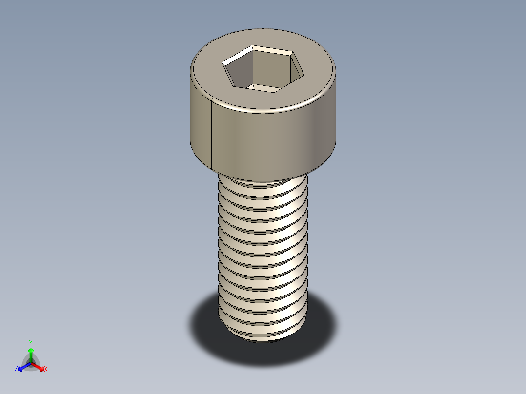 Screw_DIN_912_M8x20F_A2.STEP公制内六角螺钉主视图