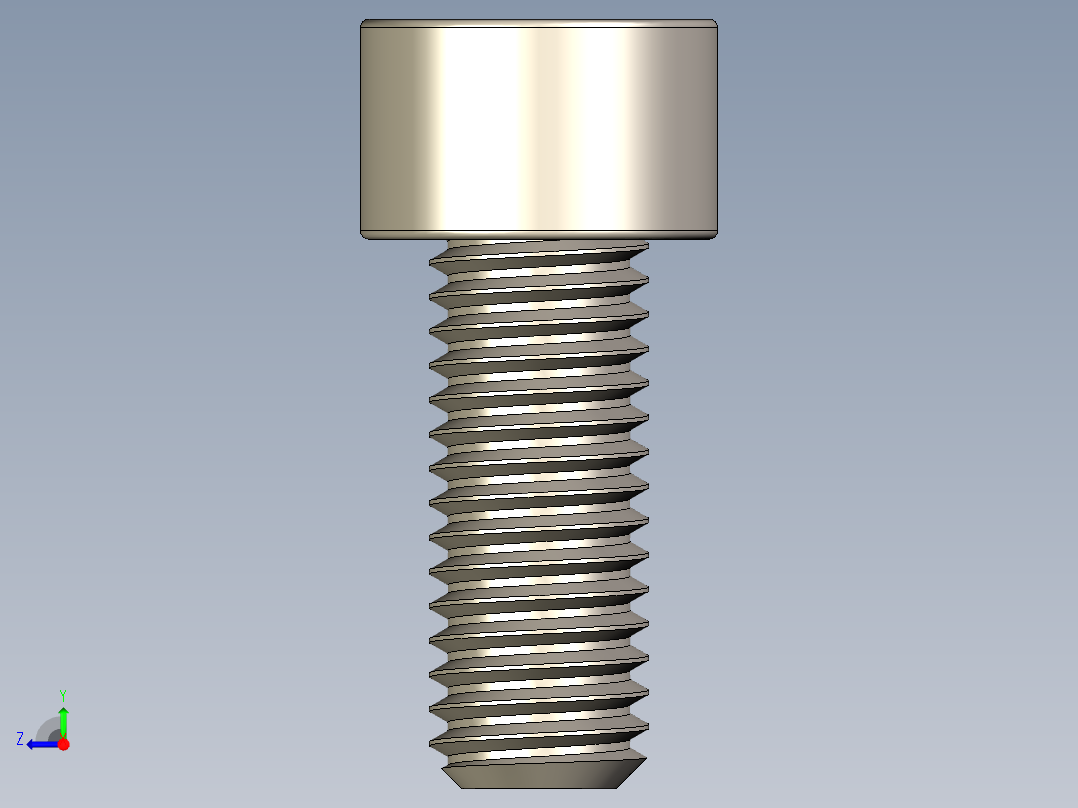 Screw_DIN_912_M8x20F_A2.STEP公制内六角螺钉右视图