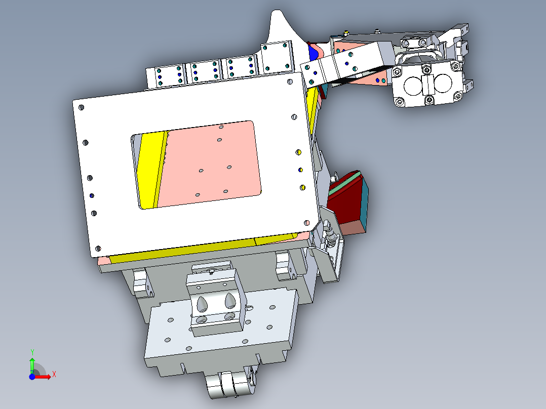 焊接夹具滑动式压紧机构设计前视图