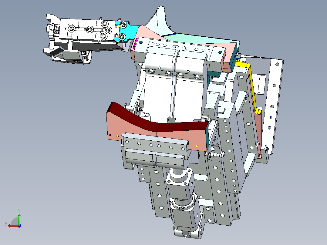焊接夹具滑动式压紧机构设计后视图