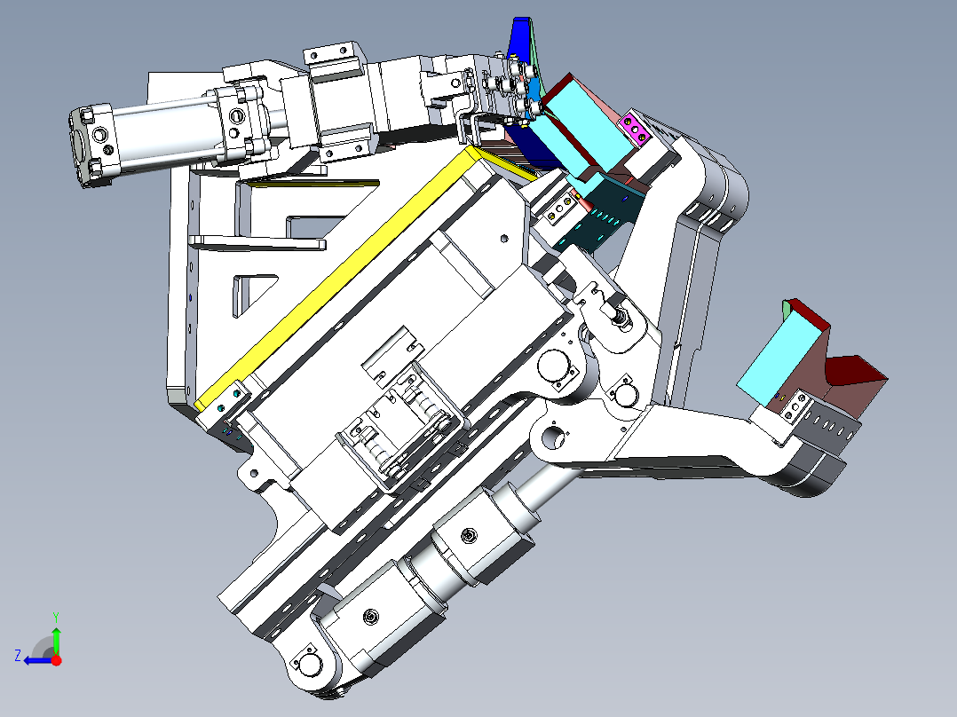 焊接夹具滑动式压紧机构设计右视图