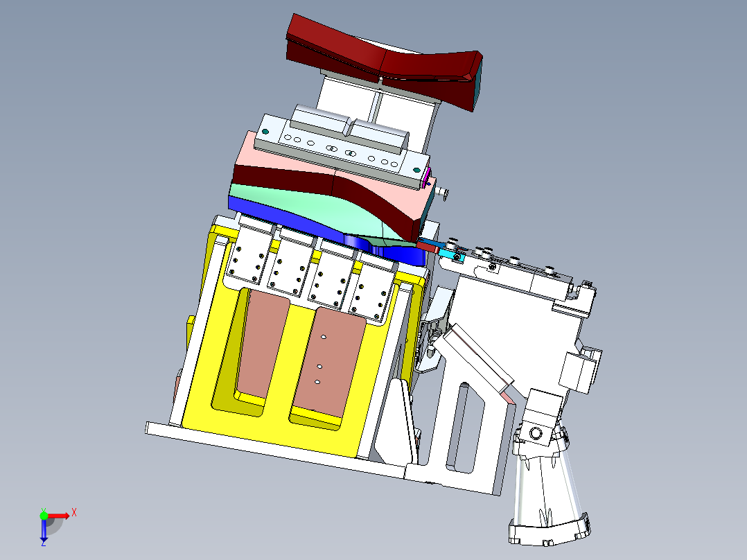焊接夹具滑动式压紧机构设计俯视图