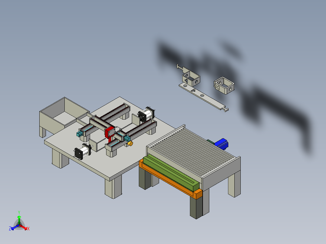 一种压线框自动弯折机正等轴测图