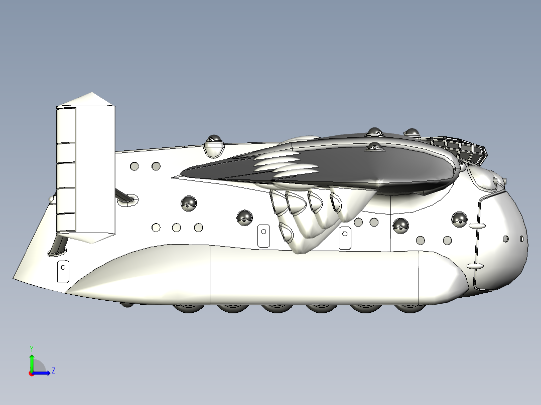 A2004350-《风之谷》中托梅基安运输机左视图