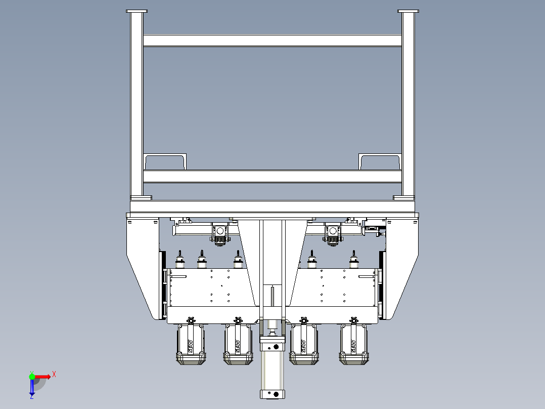 自动打孔机俯视图