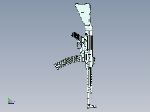 手枪左轮冲锋枪老式狙击步枪设计3D图纸sturmgewehr-44-1 6 STP IGS X_T左视缩略图