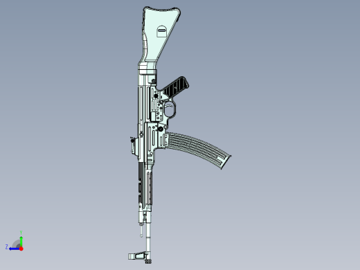手枪左轮冲锋枪老式狙击步枪设计3D图纸sturmgewehr-44-1 6 STP IGS X_T右视缩略图