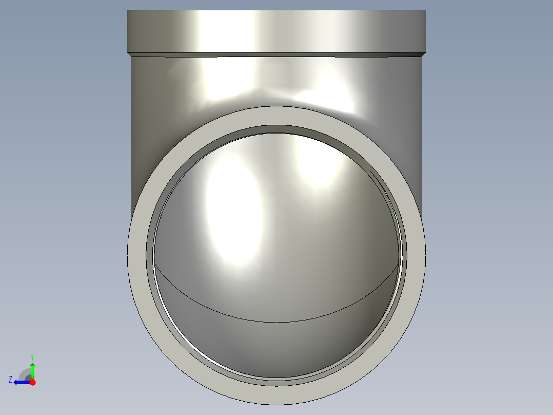 螺纹管弯头-90°等径 DN65右视图