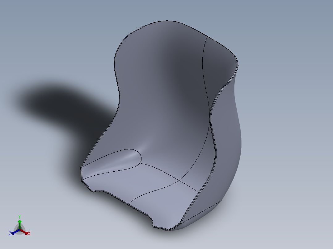 卡丁车桶形座椅正等轴测图