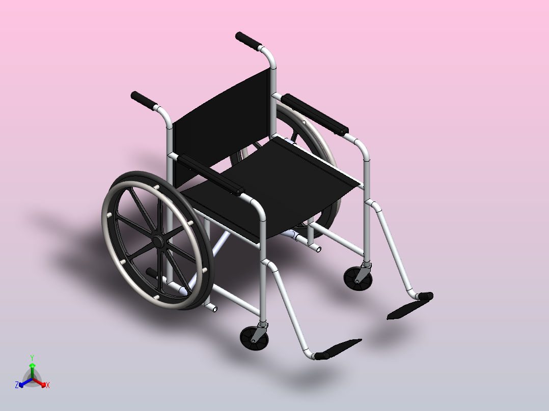 轮椅02正等轴测图