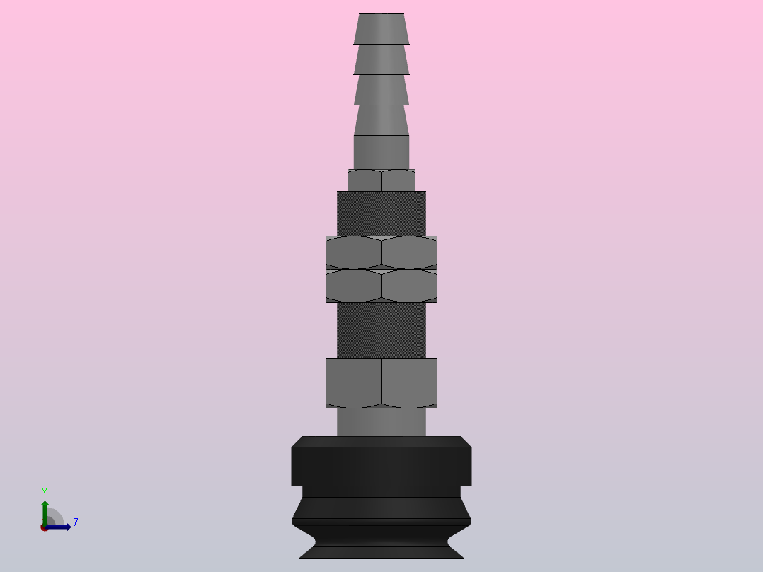 PJTK(φ10~φ50)双层真空吸盘[PJTK-15-S]左视图