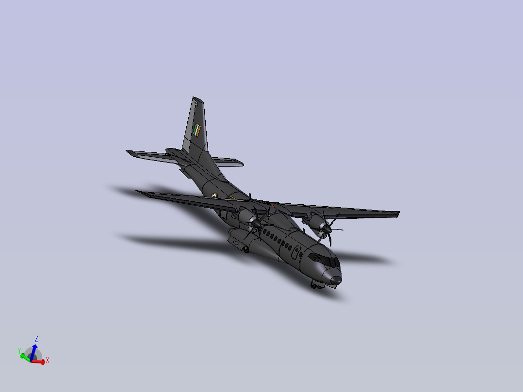c-295飞机 STP主视图