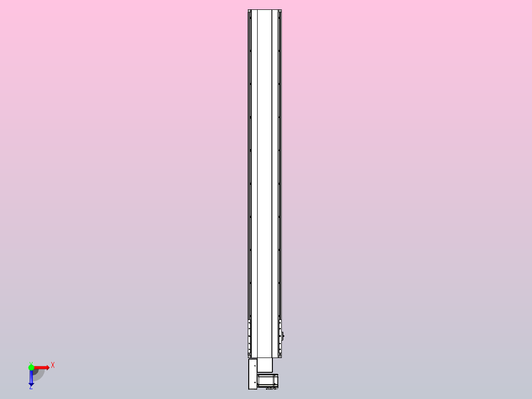 皮带直线轴半封闭可选导轨TPA-HNB-202D-140-L1750-ML-C-P75-N3俯视图