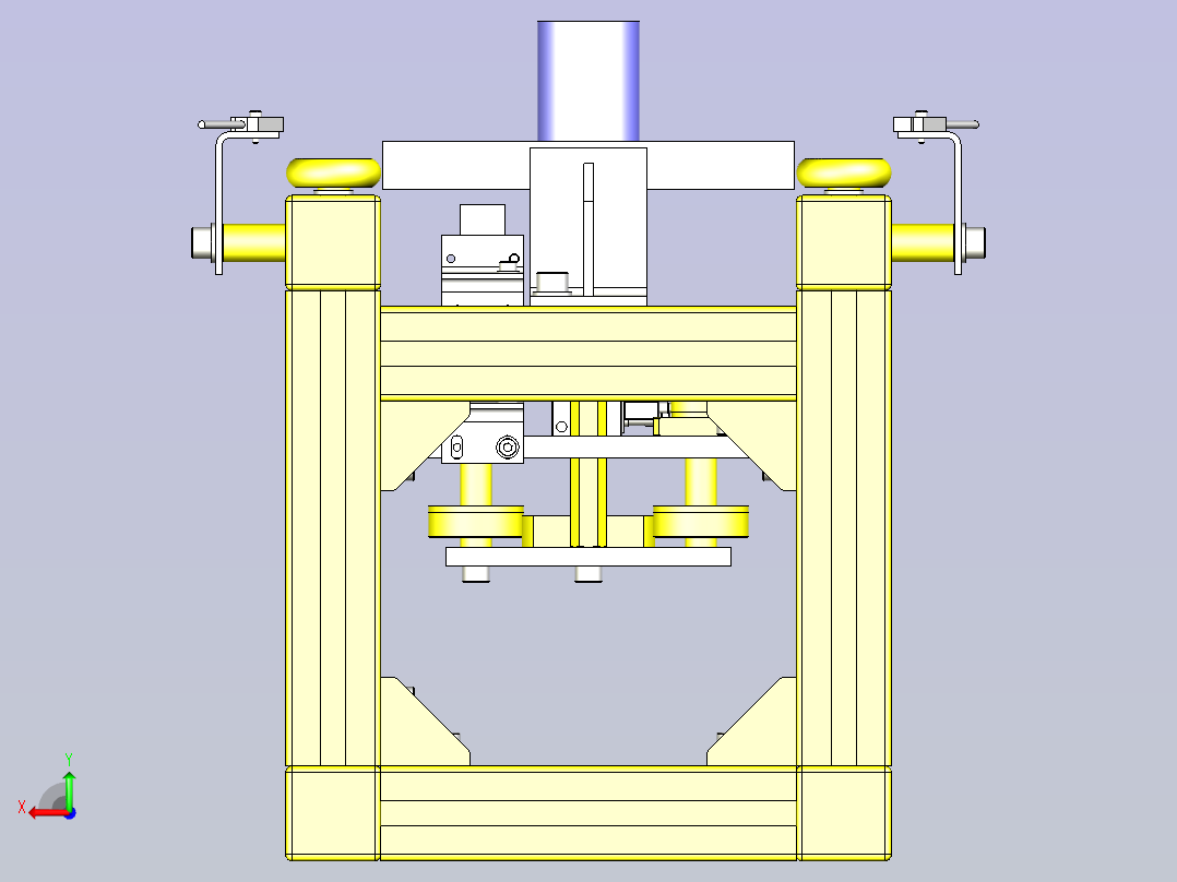 一款交接工件装置3D图模型后视图
