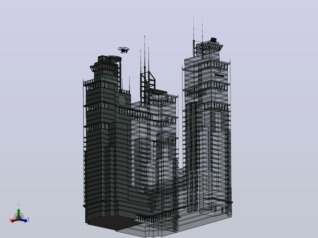 建筑物, 塔2主视图