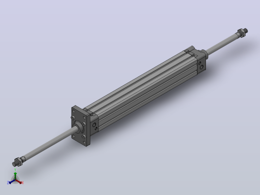 SED双轴复动型气缸SED 32×300-S正等轴测缩略图