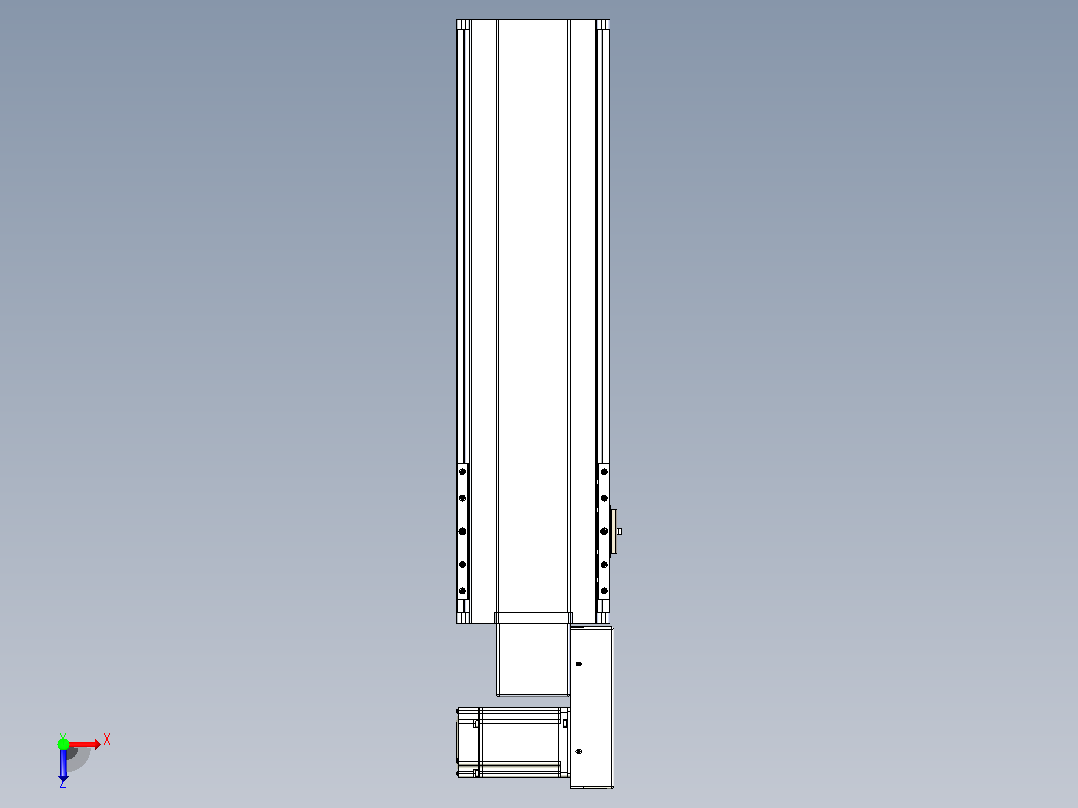 皮带直线轴半封闭可选导轨TPA-HNB-175D-140-L400-MR-Y-P75-N3俯视图