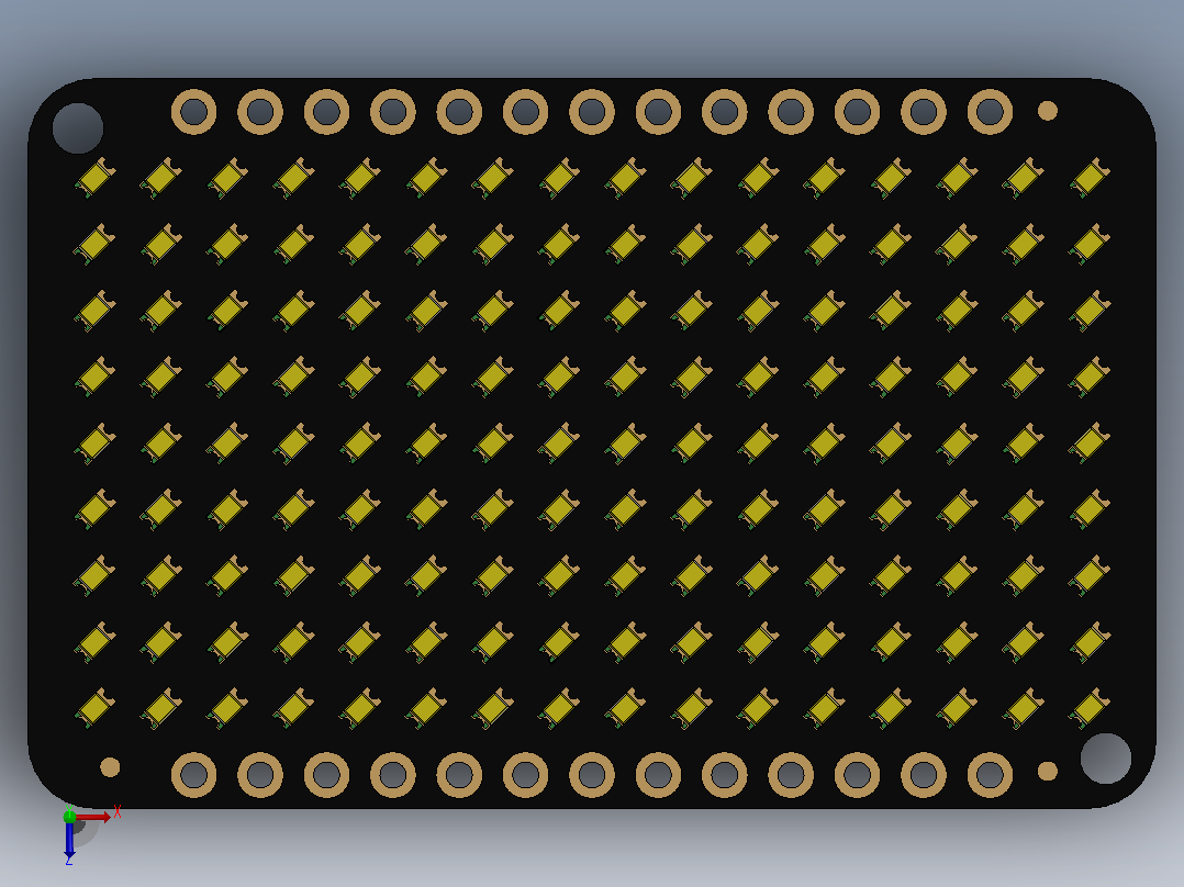 Adafruit Charlieplexed矩阵9x16俯视图