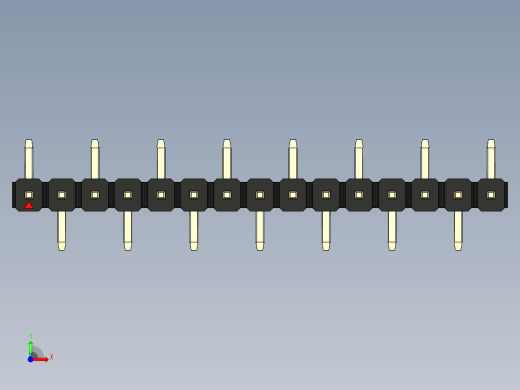 彩色公排针 100mil 2.54mm 系列-DS1022_black_15p_100mil_Type_SMT_R1_rev1.0前视缩略图