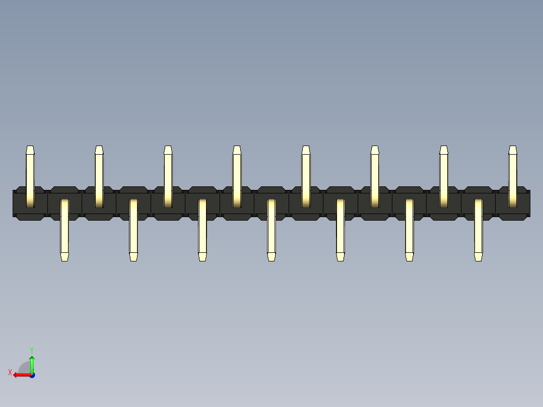 彩色公排针 100mil 2.54mm 系列-DS1022_black_15p_100mil_Type_SMT_R1_rev1.0后视图