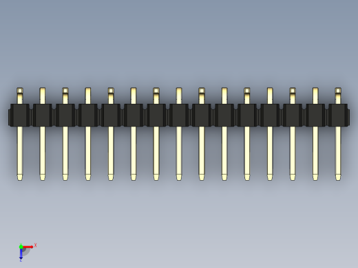 彩色公排针 100mil 2.54mm 系列-DS1022_black_15p_100mil_Type_SMT_R1_rev1.0俯视缩略图
