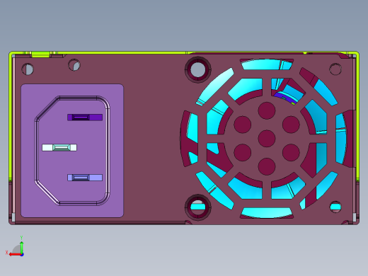 益衡额定250W静音铜牌电源后视缩略图