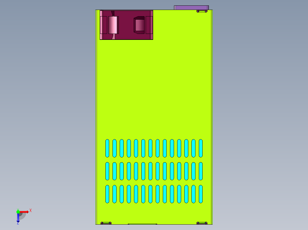 益衡额定250W静音铜牌电源俯视图