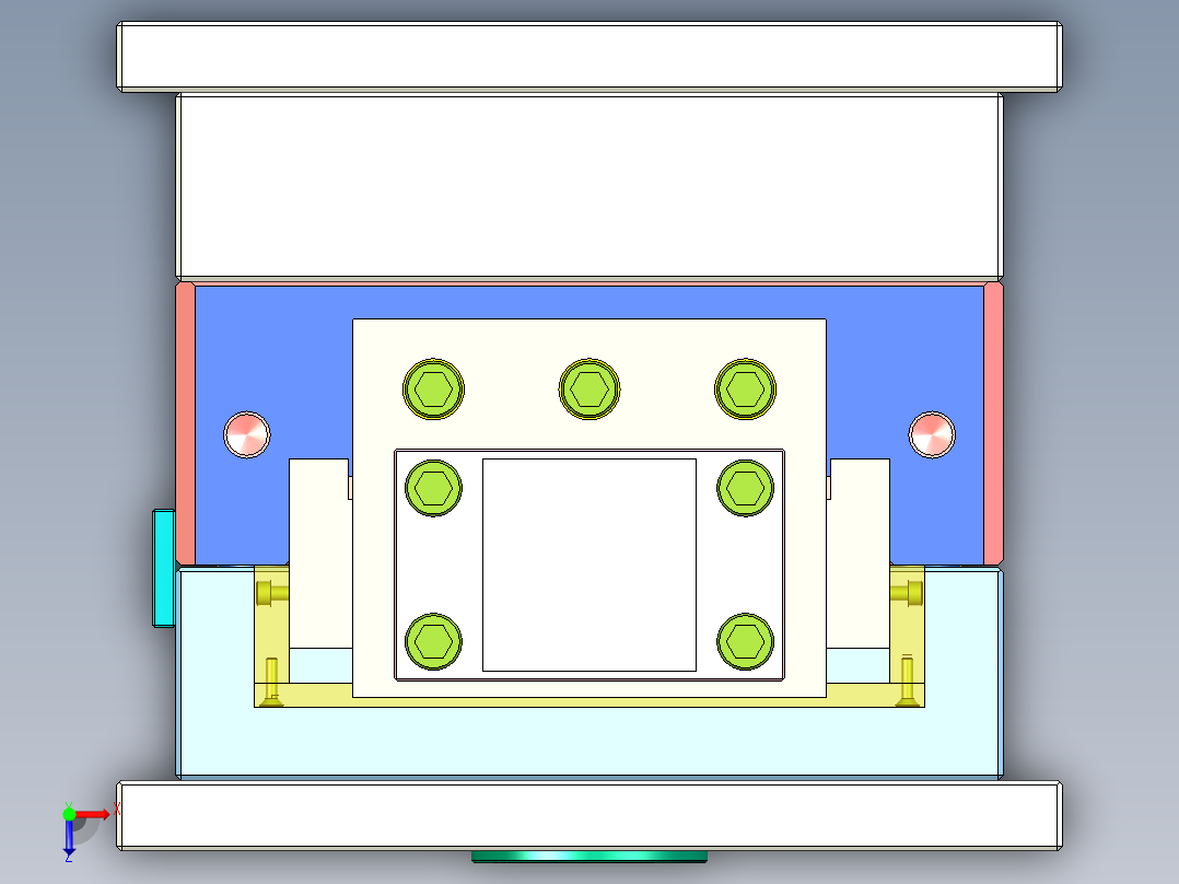 180度弯管抽芯模具俯视图