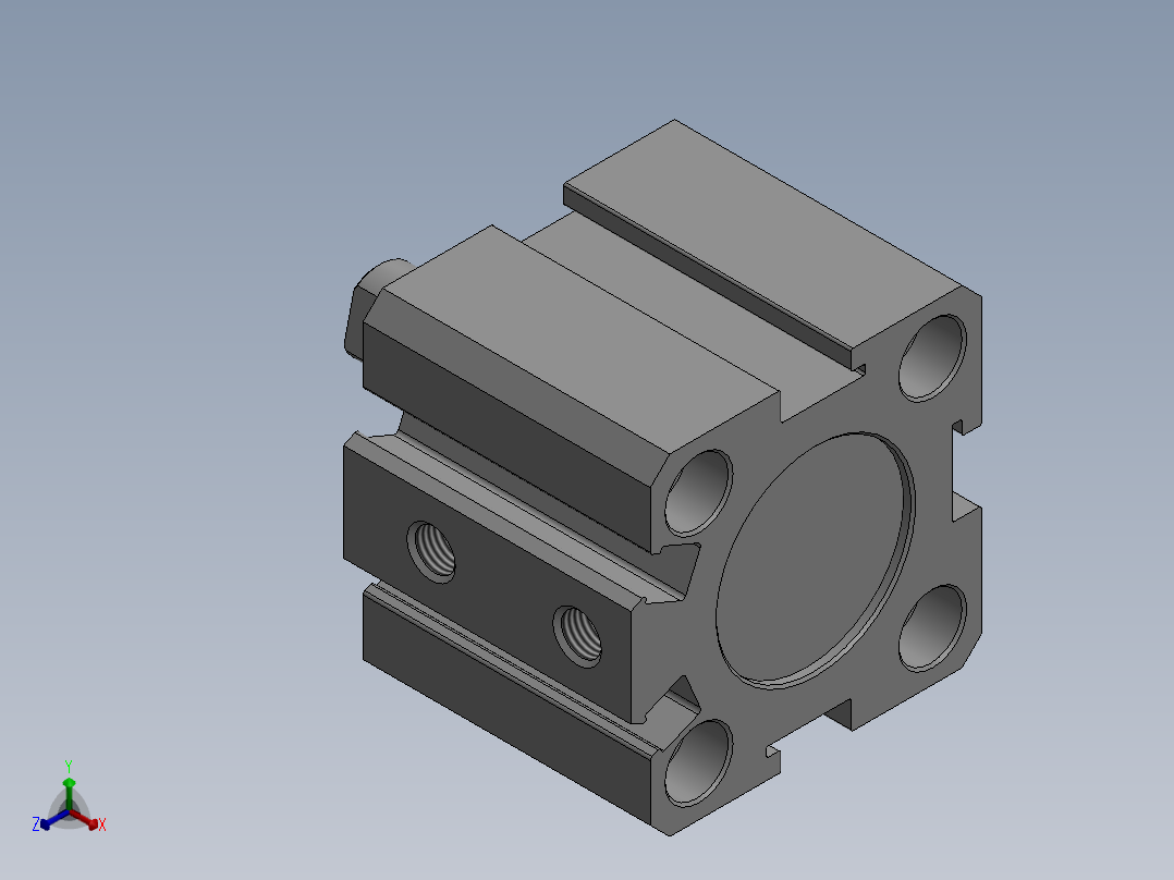 气缸SDA20x10S正等轴测图