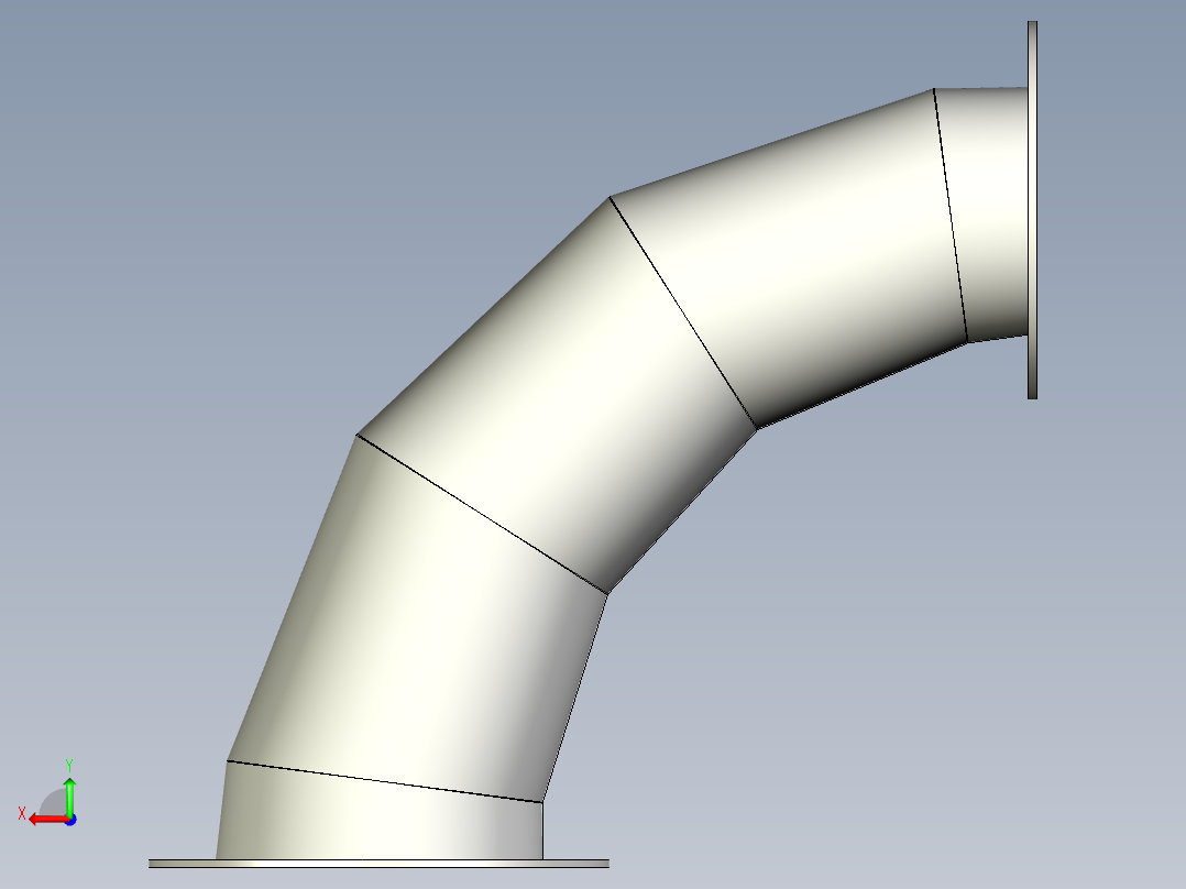 弯头异径管W法兰后视图