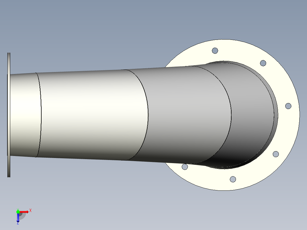 弯头异径管W法兰俯视图
