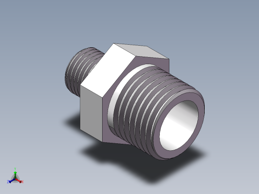 对丝-六角异径 DN15-DN8正等轴测缩略图