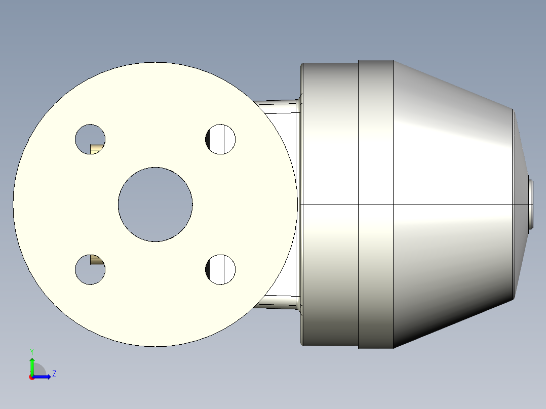 8DKMOAMCP NC 气动隔膜阀，常闭，固定法兰，钻孔ANSI B16.5条款150 FF。面对面根据EN 558-1 PP-H左视图