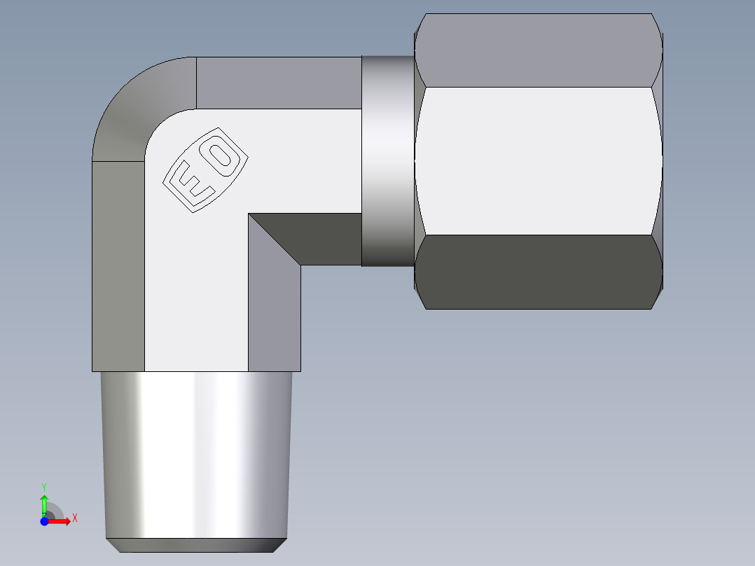 卡套式工业通用硬管接头EO_Male_stud_elbow_WE06SM71前视图