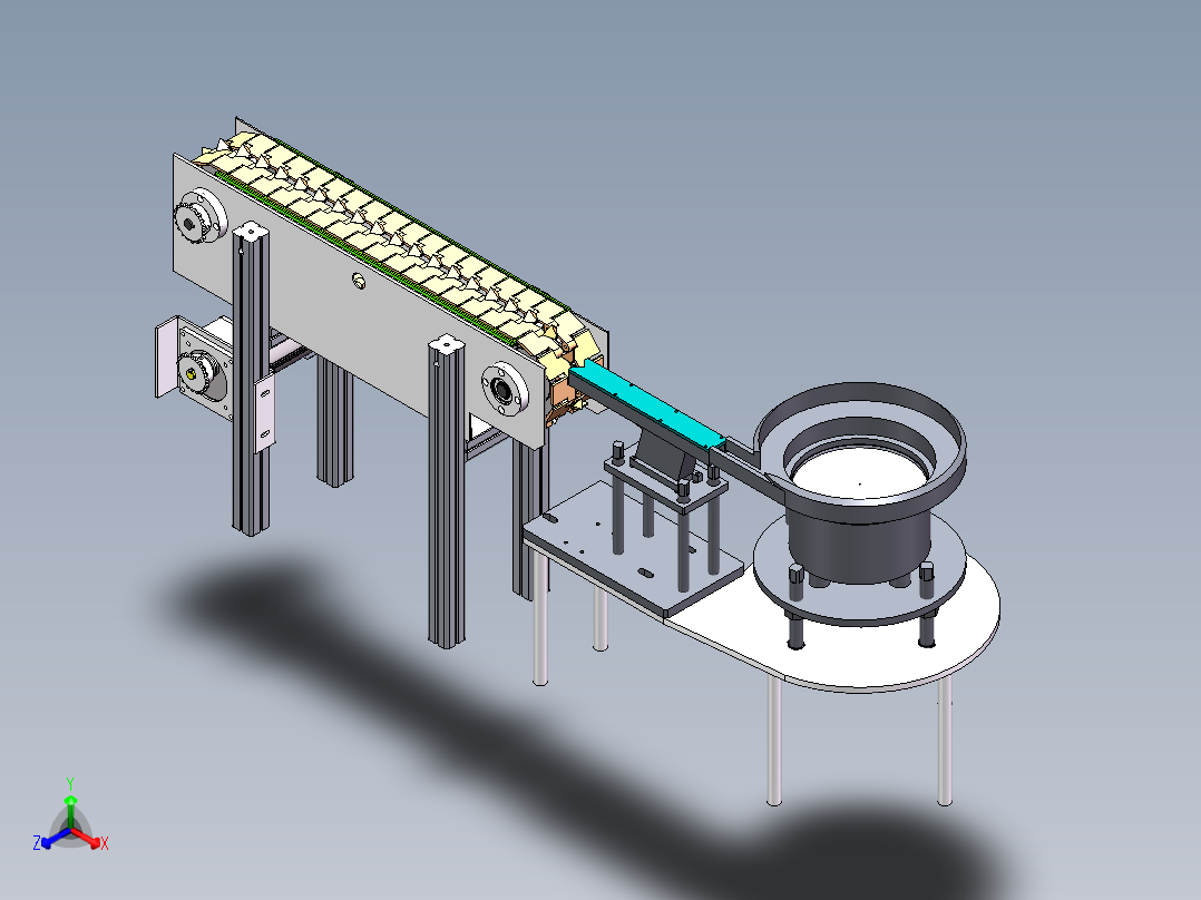 蚕茧定向排序装置sw2022正等轴测图