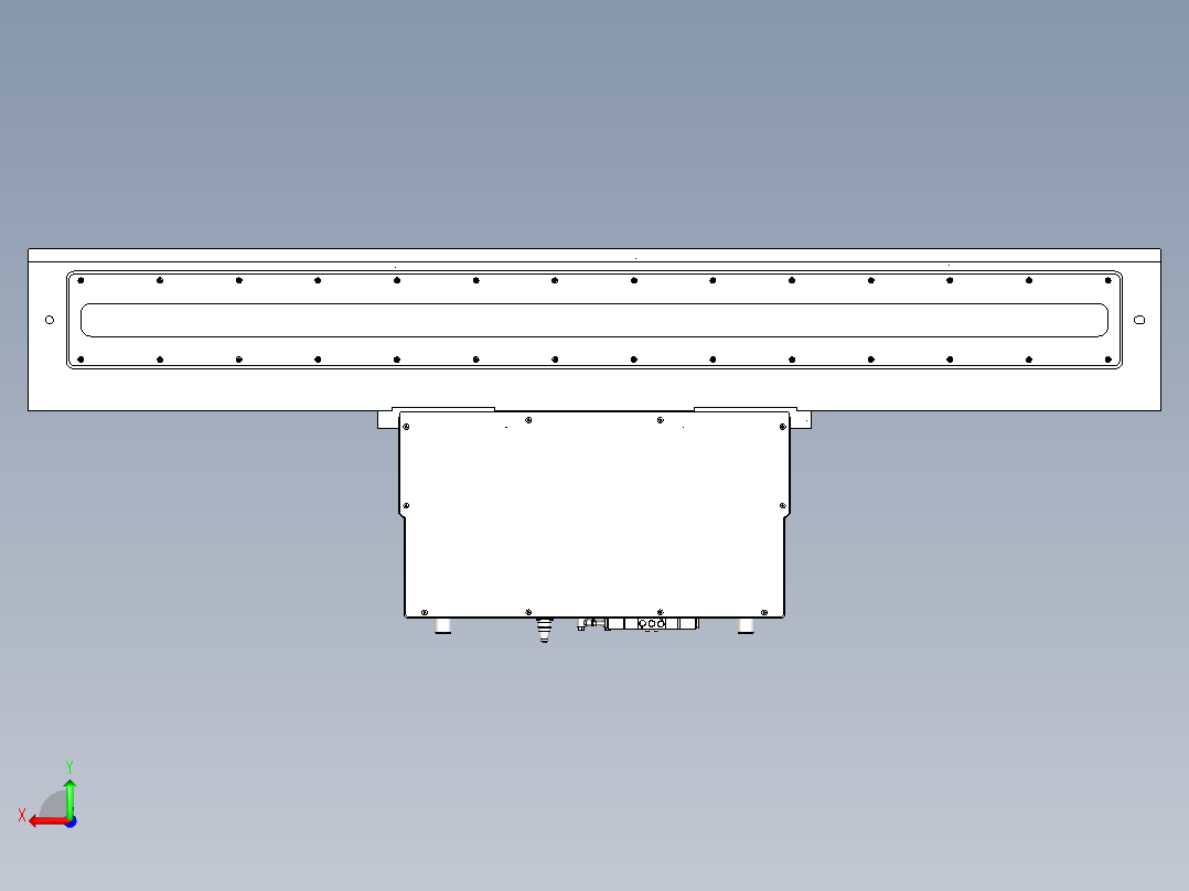真空插板阀三维模型后视图