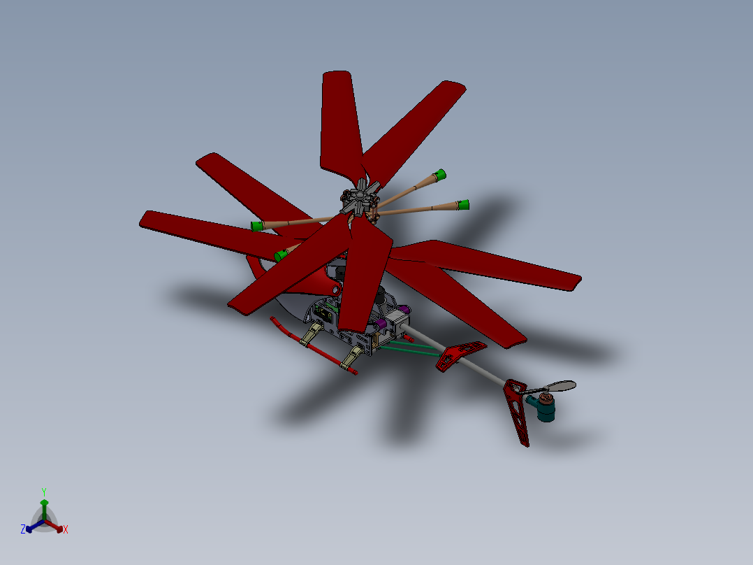 直升机(14)正等轴测图