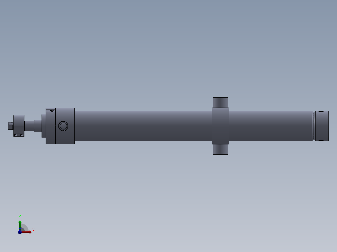 焊接式液压缸80x40x756 mm前视图