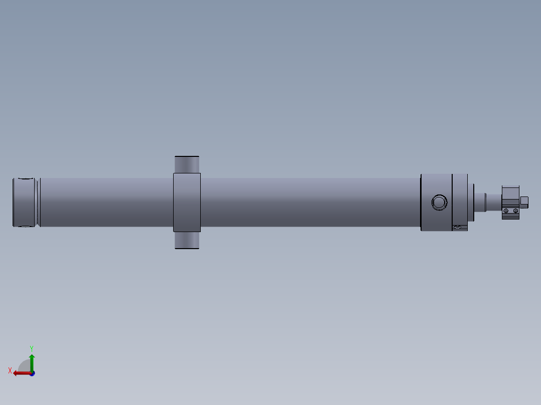 焊接式液压缸80x40x756 mm后视图