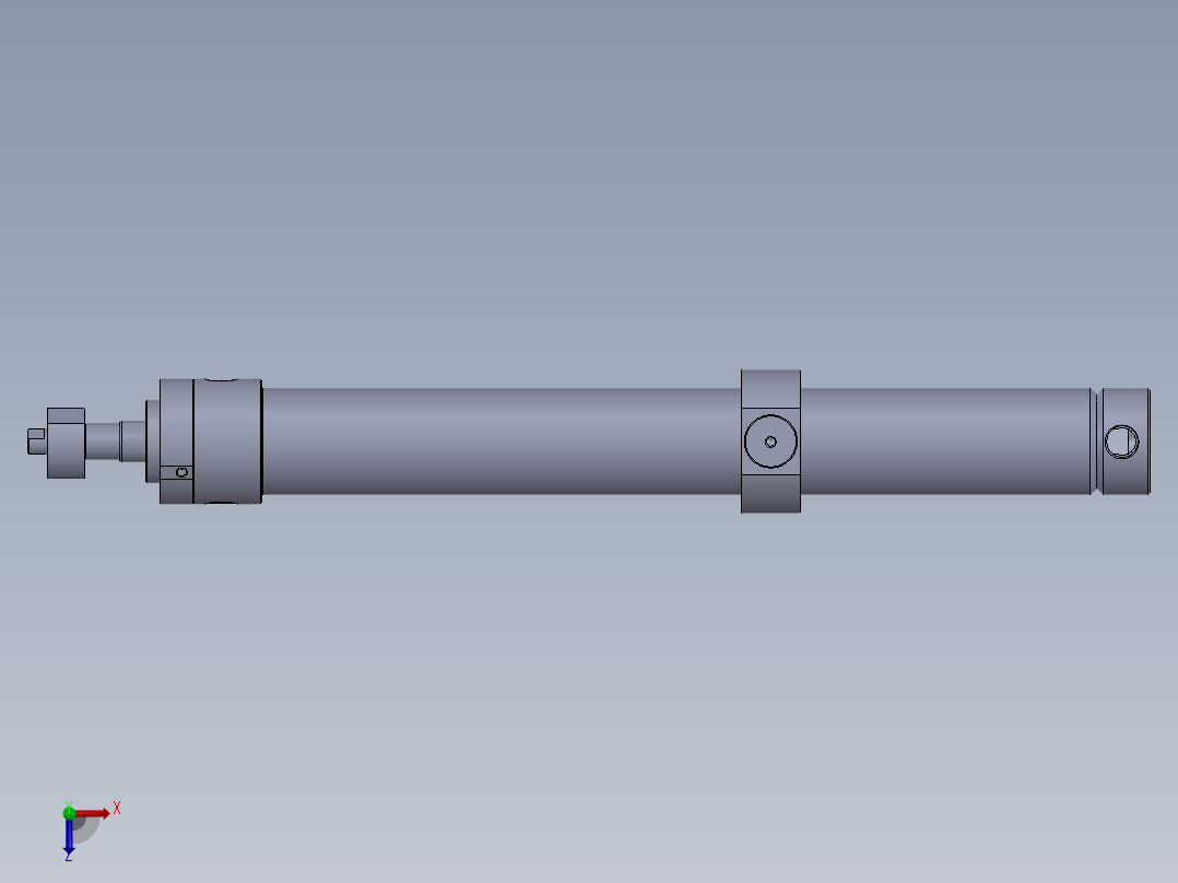焊接式液压缸80x40x756 mm俯视图