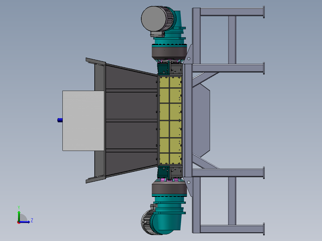 破碎机、1600双轴撕碎机左视图