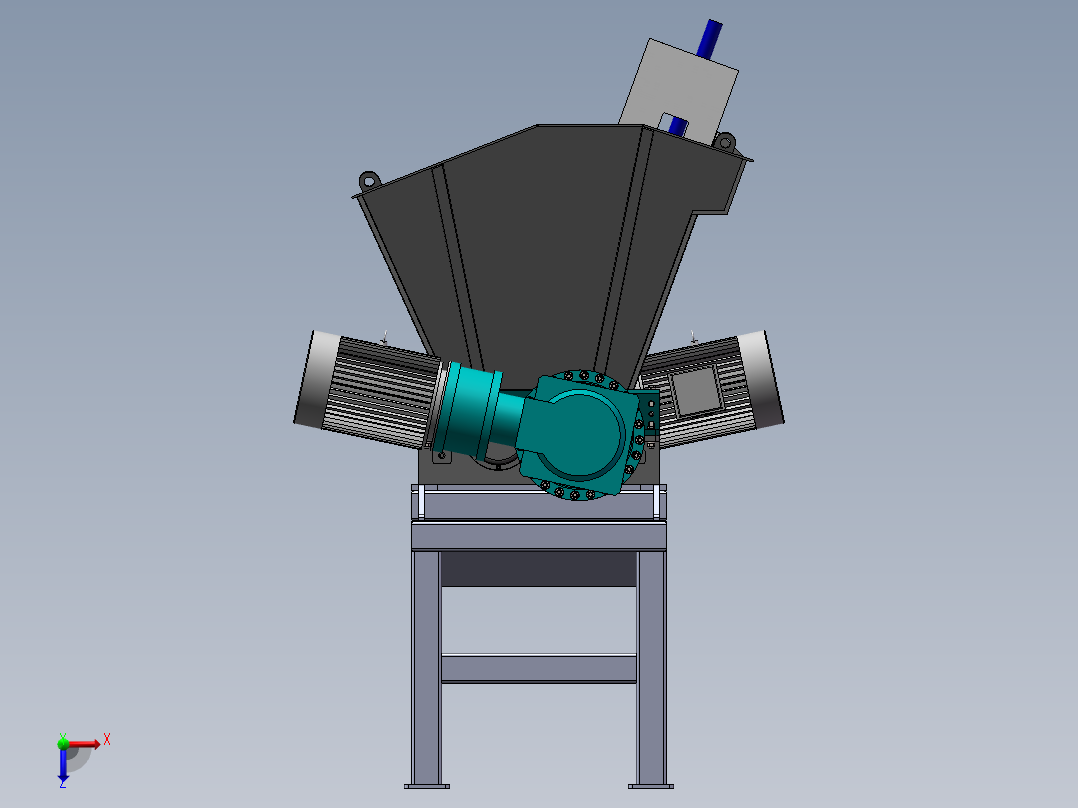 破碎机、1600双轴撕碎机俯视图