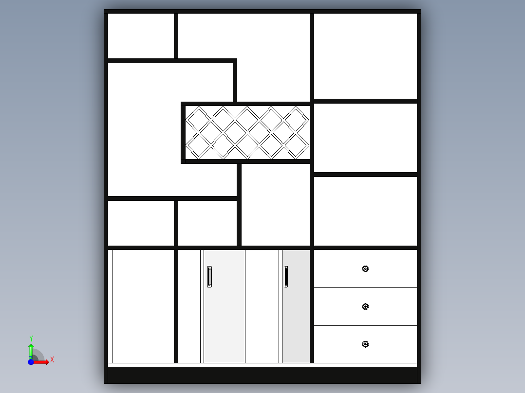 家具储物柜前视图