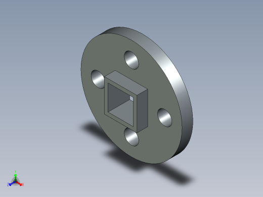 带方形中心开口和螺栓孔的圆形法兰1快照4