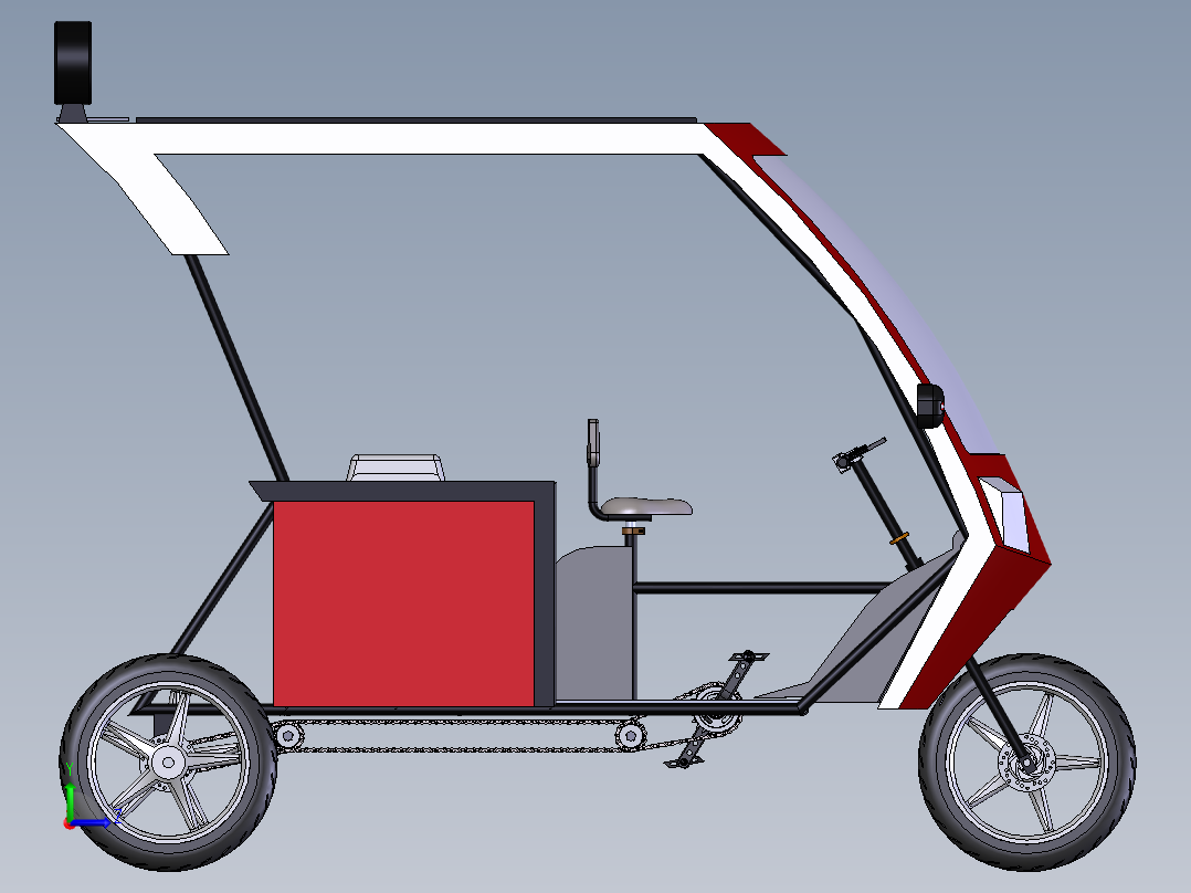 太阳能三轮车左视图