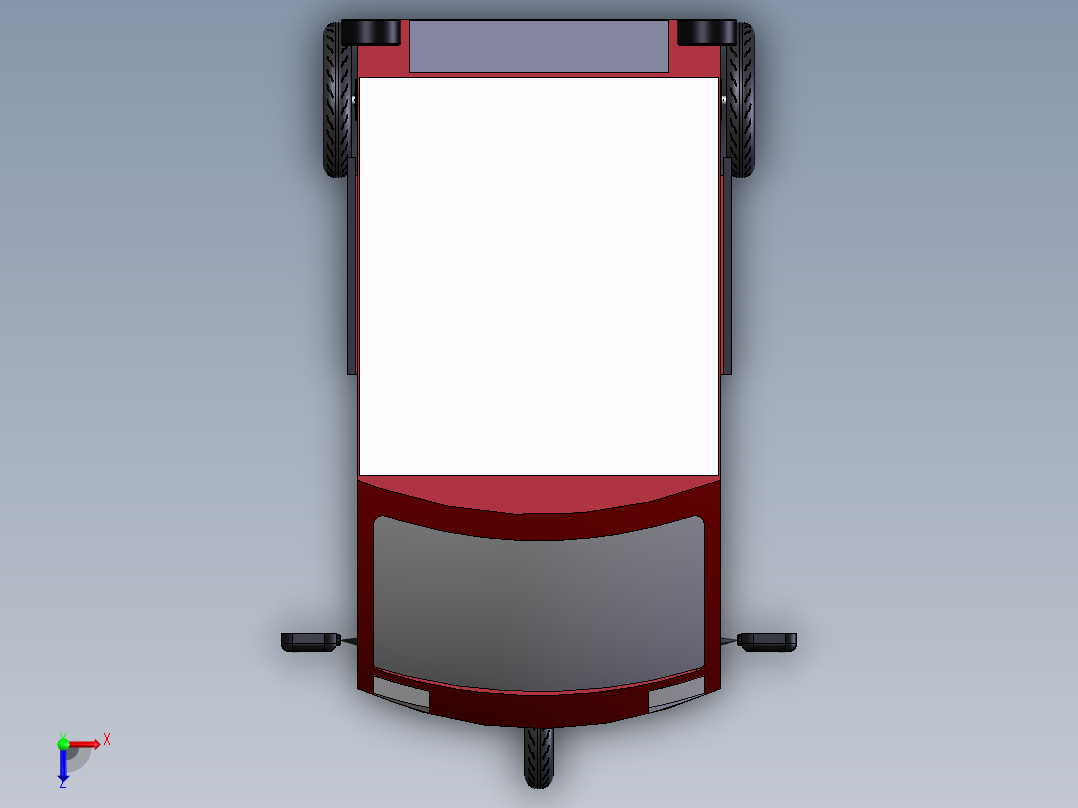 太阳能三轮车俯视图