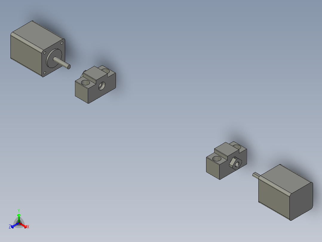 X轴双向滑台-LXYC-BOSS正等轴测图