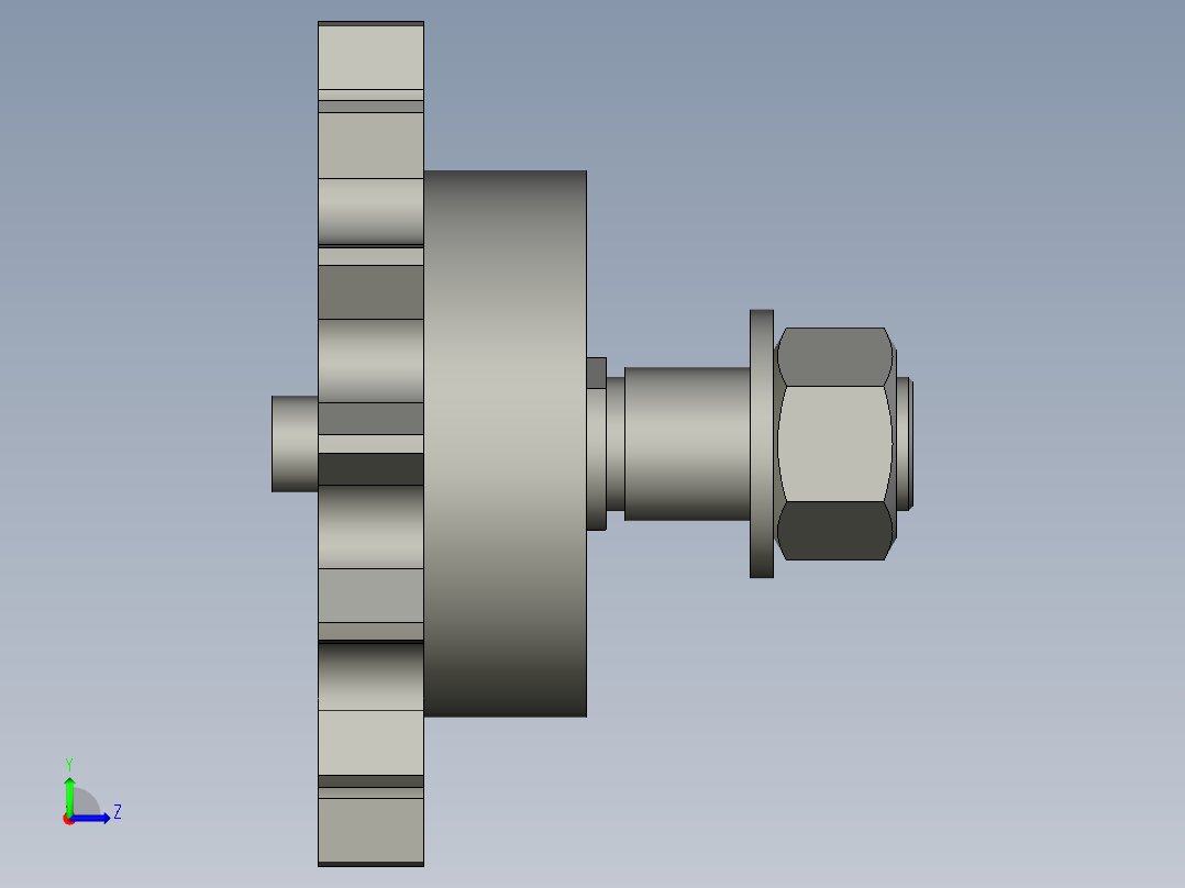 惰轮组件-油塞装配左视图